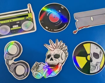 Punk Rock Holographic Stickers | Weather Proof Stickers