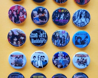 Female Fronted Bands - 1.25" pinback buttons