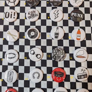 Punk Rock Pins 1.00&quot; Pinback Buttons