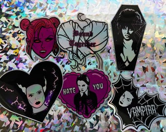 Horror Holographic Stickers | Female Horror | Old School Horror