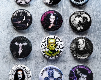 Old School Horror 1.75" Pinback Buttons