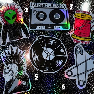 Punk Holographic 4&quot; Stickers