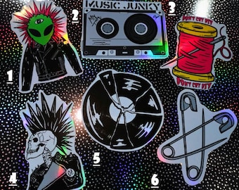 Punk Holographic 4" Stickers