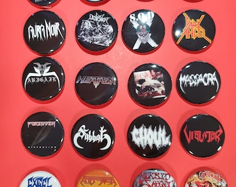 Death and black/thrash 1.25" Pins