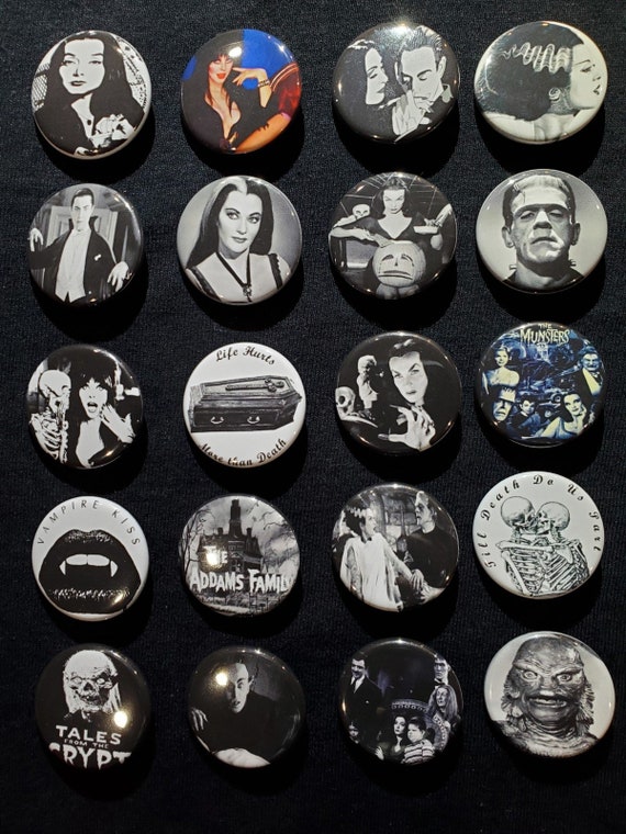 Old School Horror Pins 1.25" Pinback Buttons
