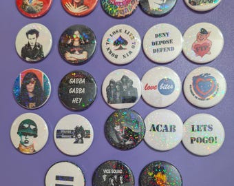 1.75" Glitter Pinback Buttons