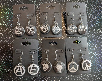 Punk Earrings 1&quot; Stainless Steel Hook