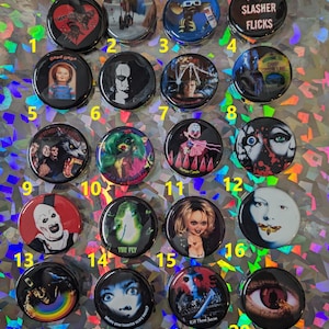 Horror  Halloween Pins 1.25" Pinback Buttons