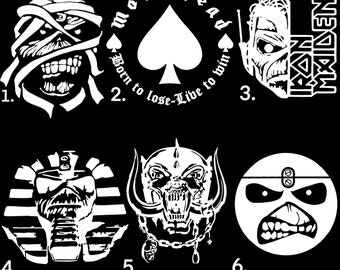 Heavy Metal l Metal Decals | Die Cut Glossy Vinyl Decal | Waterproof White