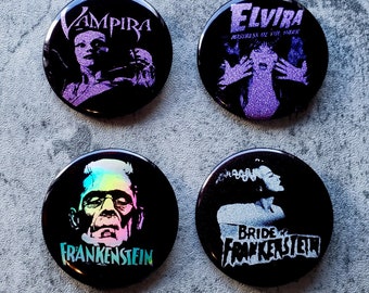 Horror Holographic and Glitter 2.25" Pinback Buttons