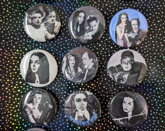 Old School Horror Pins 1.5&quot;