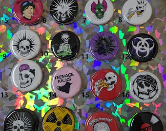 Punk Rock Theme Pins 1.25" Pinback Buttons