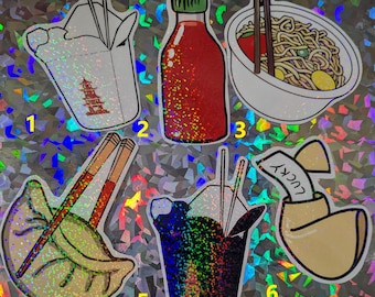 Foody holographic Stickers 3"