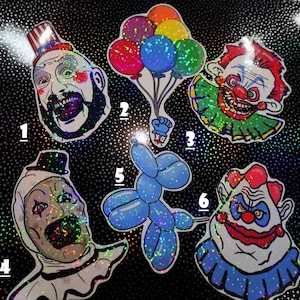 Scary Clown 3&quot; Stickers | Horror Stickers | Old School Horror