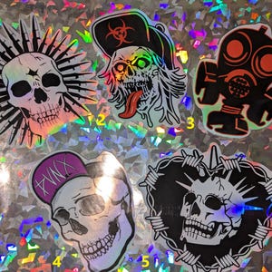 Punk Rock holographic Stickers 3&quot;