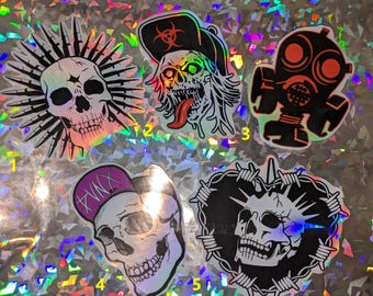 Punk Rock holographic Stickers 3"