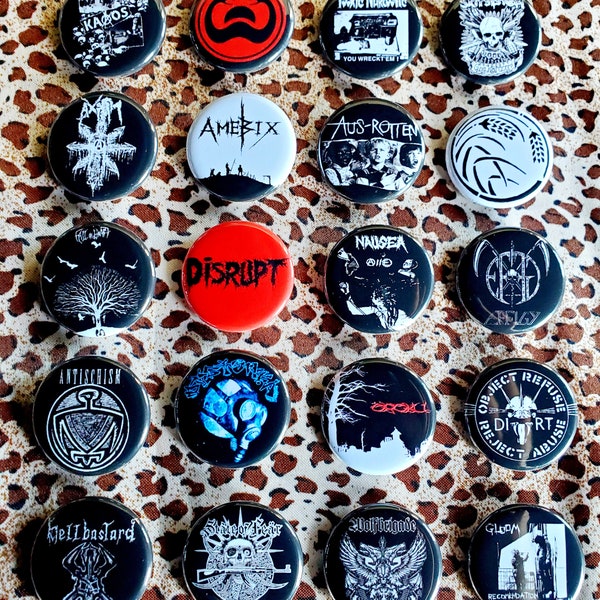 Hardcore Punk 1.25" Pinback Buttons