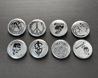 1.5" Crust Punk Pinback Buttons