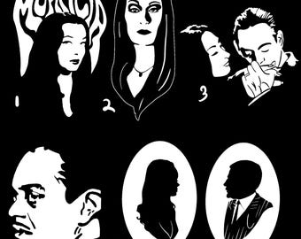 Mortician and Gomez | Die Cut Glossy Vinyl Decal | Waterproof White