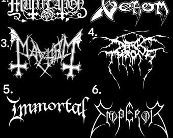 Black Metal | Mutiilation | Venom | Mayhem |Venom | Dark Throne | Immortal| Emperror | Die Cut Glossy Vinyl Decal | Waterproof White