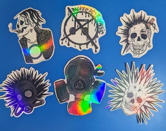 Punk Rock Holographic Stickers