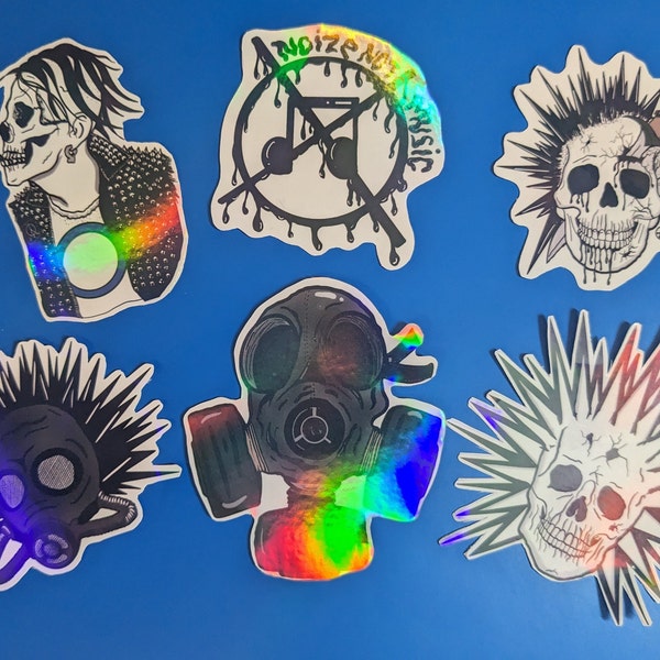 Punk Rock Holographic Stickers