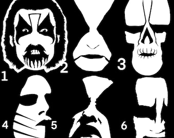 Black Metal Decals | Corpse Paint | Pentagram| Die Cut Glossy Vinyl Decal | Waterproof White