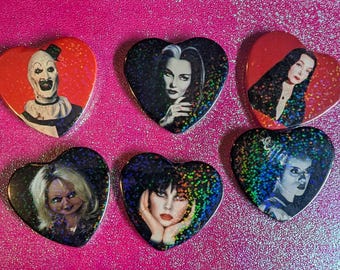 Heart Horror Pins 2.25"