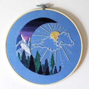Hand made embroidery | Sun and Moon
