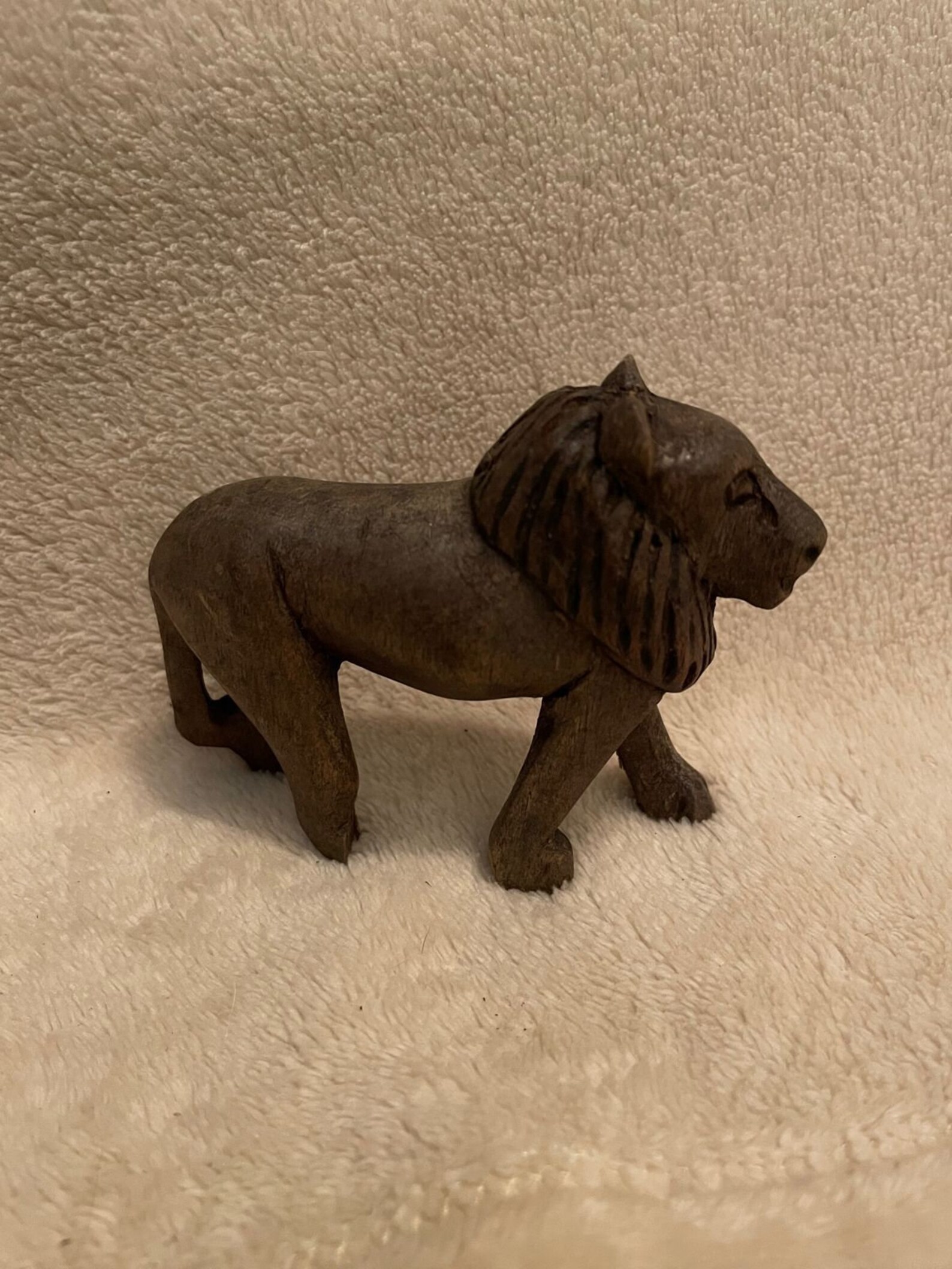 Lion Wooden Figurine Handmade Carved Imported African Decor Etsy