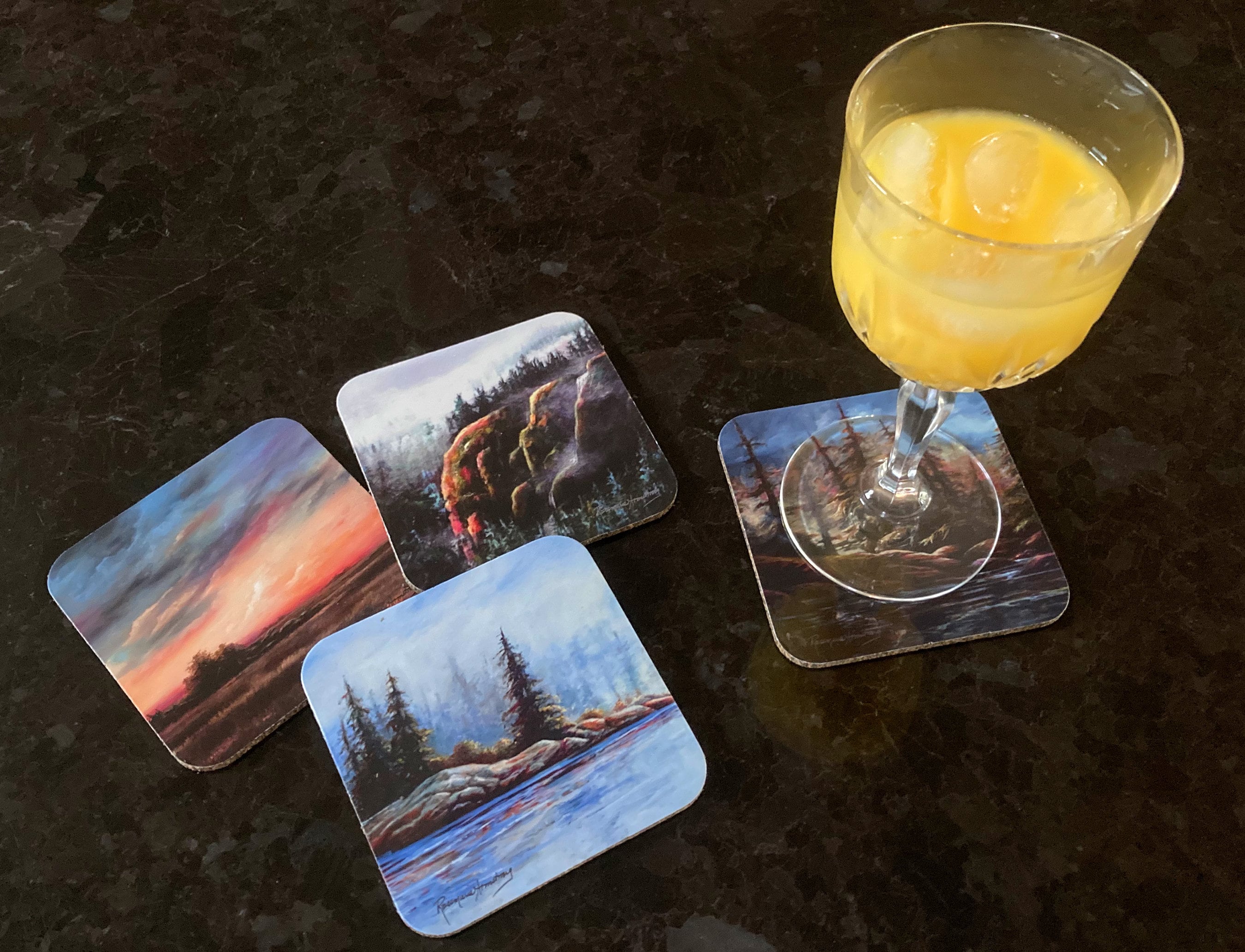 Drink Coasters, Coaster Set, Artwork Coasters, Landscape Coasters
