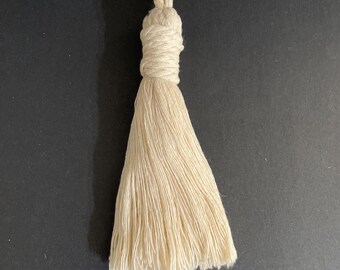 Macrame cream colored tassel. Handmade item.