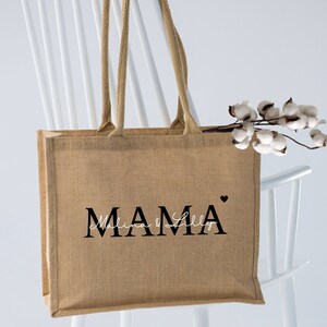 Personalisierte Jutetasche MAMA Markttasche Geschenk Individuelle Geschenke Muttertag Geschenk für Mama Muttertagsgeschenk Bild 3