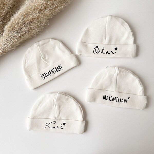 Babymütze personalisiert, Newborn Mütze personalisiert, Neugeborenen Mütze mit Name