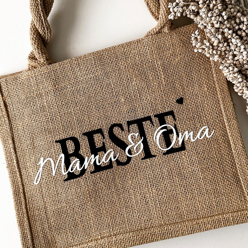Personalisierte Jutetasche MAMA Markttasche Geschenk Individuelle Geschenke Muttertag Geschenk für Mama Muttertagsgeschenk Jute Tasche