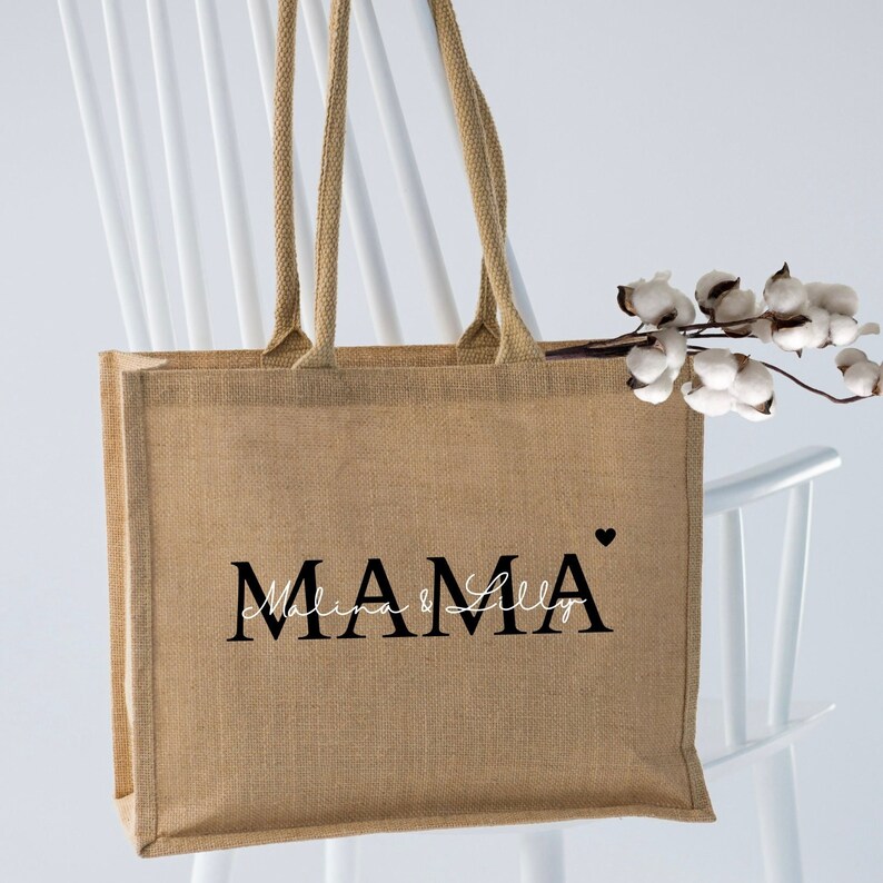 Personalisierte Jutetasche MAMA Markttasche Geschenk Individuelle Geschenke Muttertag Geschenk für Mama Muttertagsgeschenk Bild 3