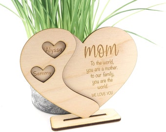 Mothers Day Heart Stand DIGITAL file, Mom/Mum, Glowforge, Laser Cutter Svg, Pdf, Ai, lightburn file / Personal & Commercial INSTANT DOWNLOAD