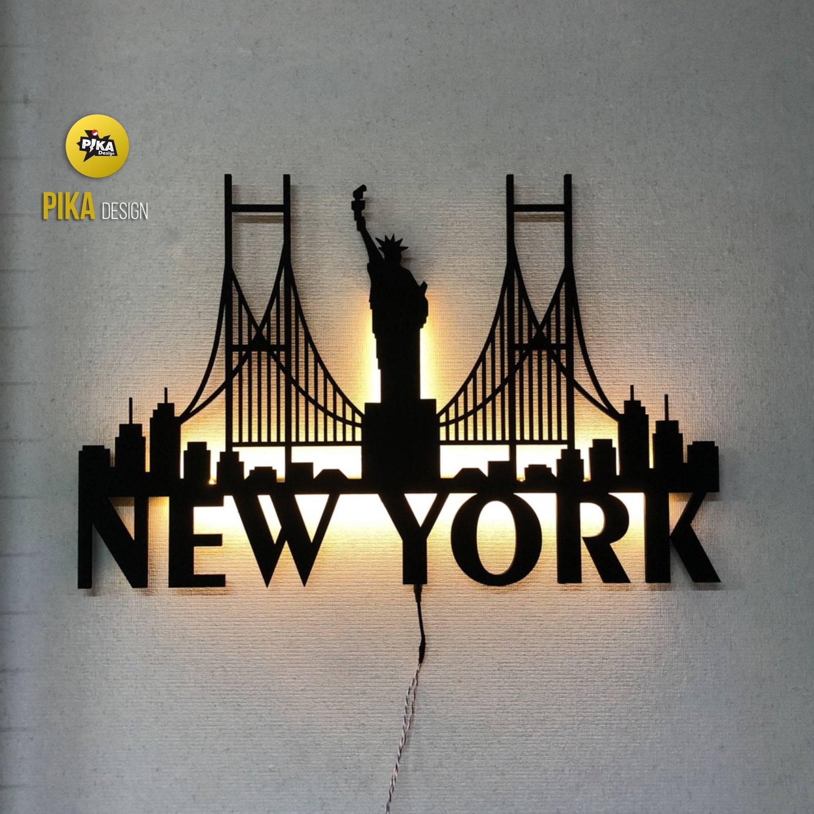 New york lighted wall decor new york wall art illuminated new Etsy