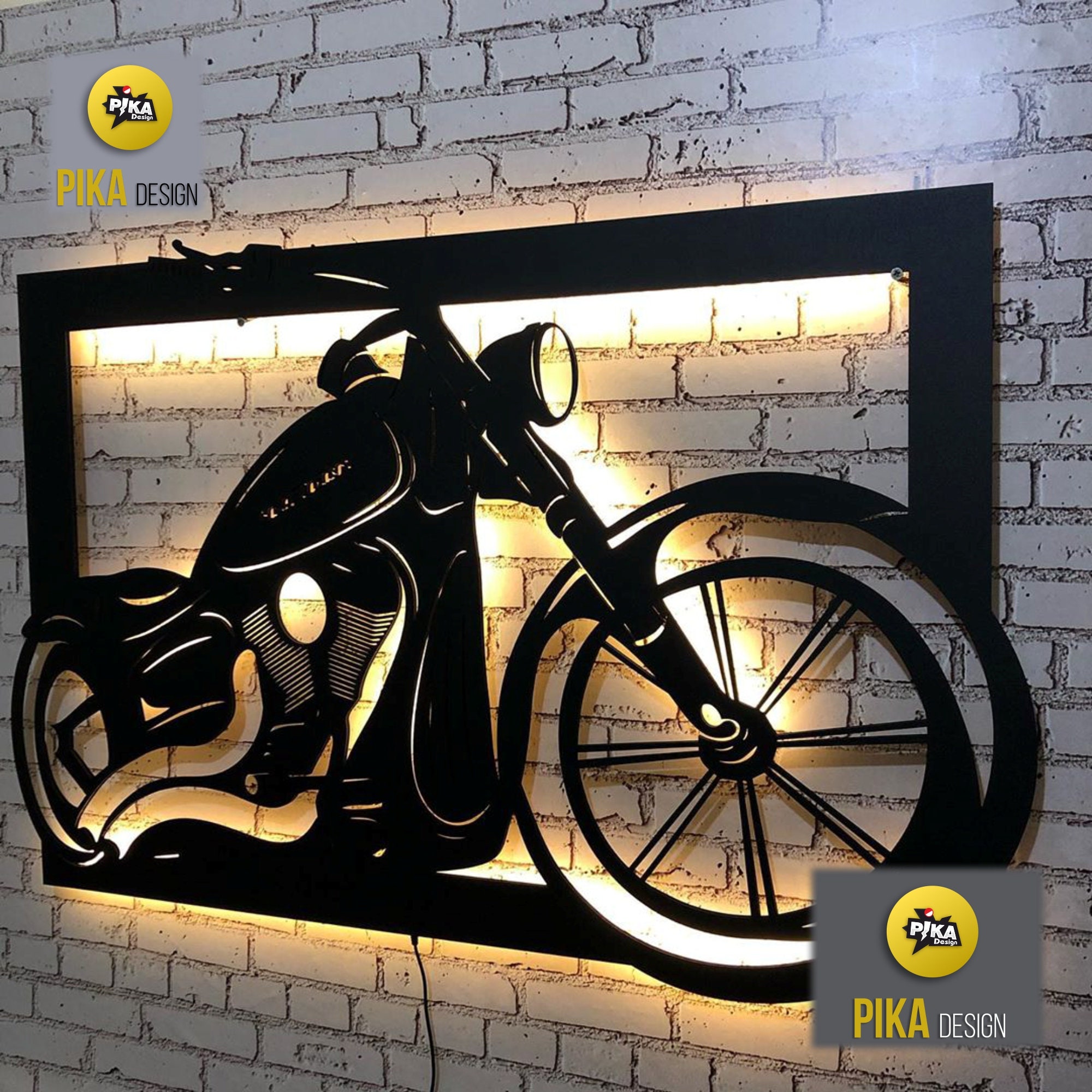 Harley davidson wall decor illuminated harley davidson wall Etsy