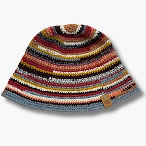 Crochet Multicoloured Bucket Hat: Modern Boho Festival Style