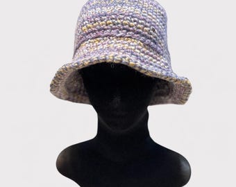 Crochet Winter Bucket Hat, Chunky Stylish Brimmed Hat