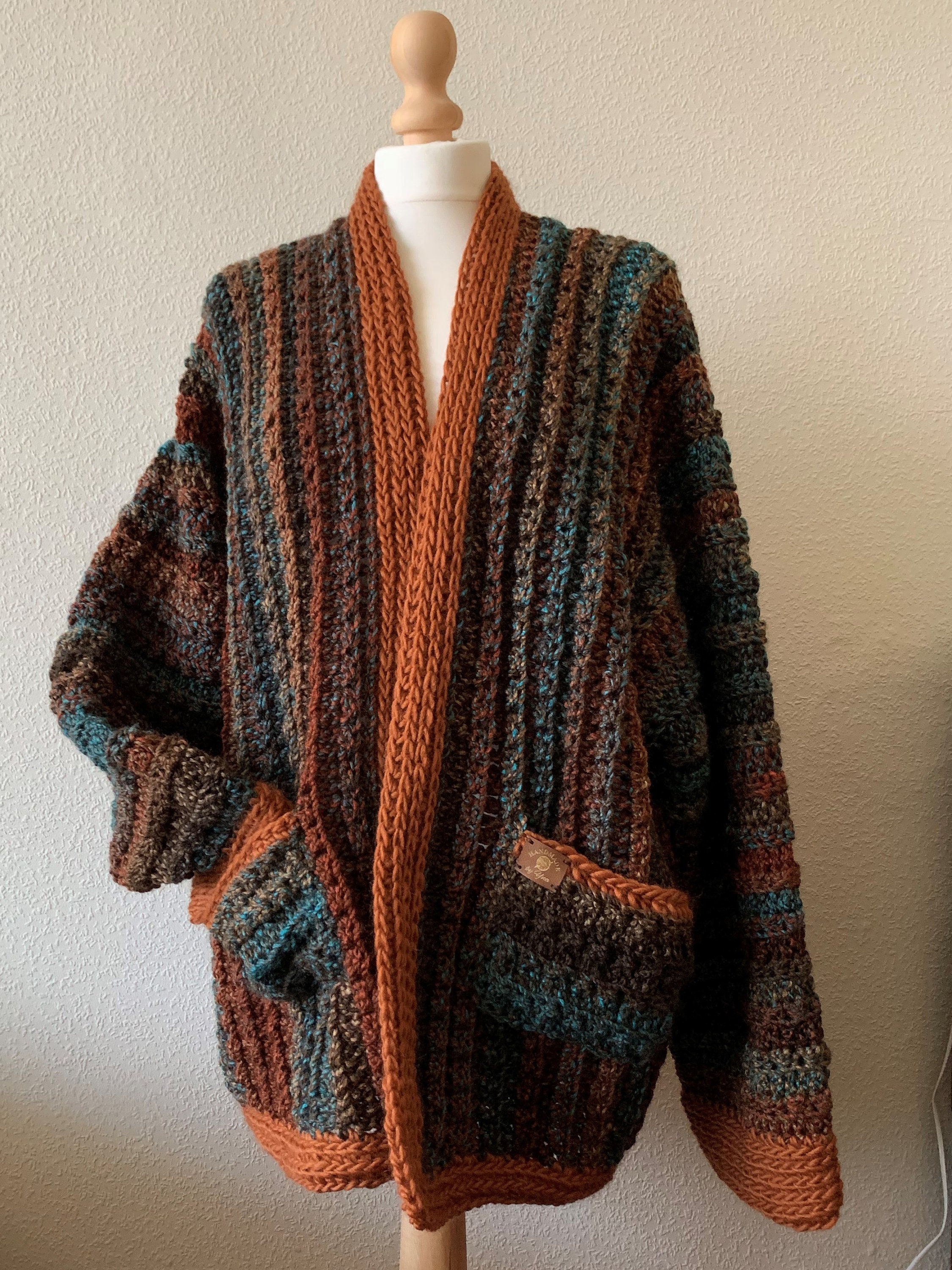 chunky multi coloured cardigan