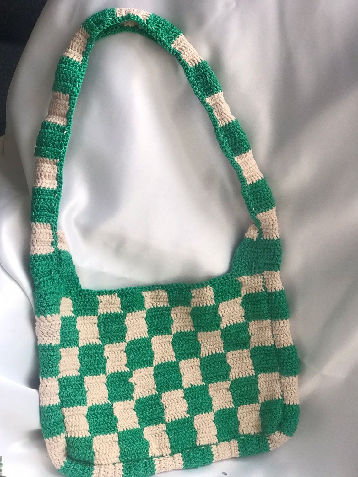 Crochet Checkered Bags Crochet Bags Checkered Shoulder Bag Etsy