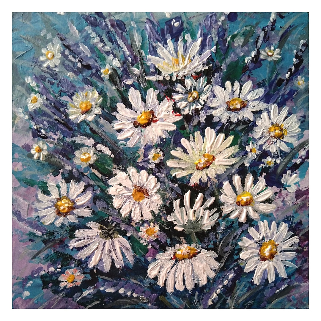 Daisy Painting Floral Original Art Small Floral Artwork Colorful ...