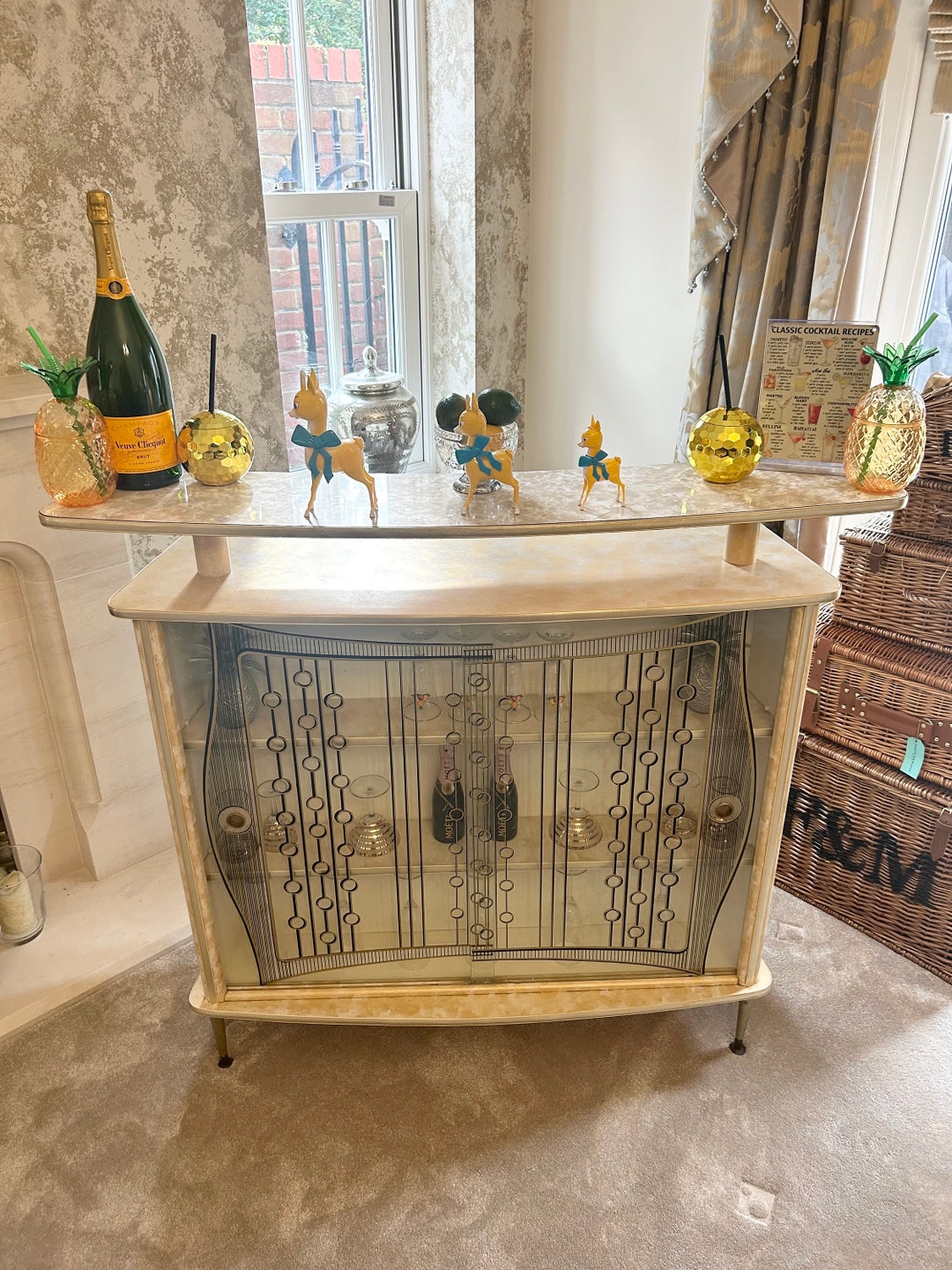 Rare Retro Vintage Cocktail Bar Cocktail Home Bar Del Boy Bar