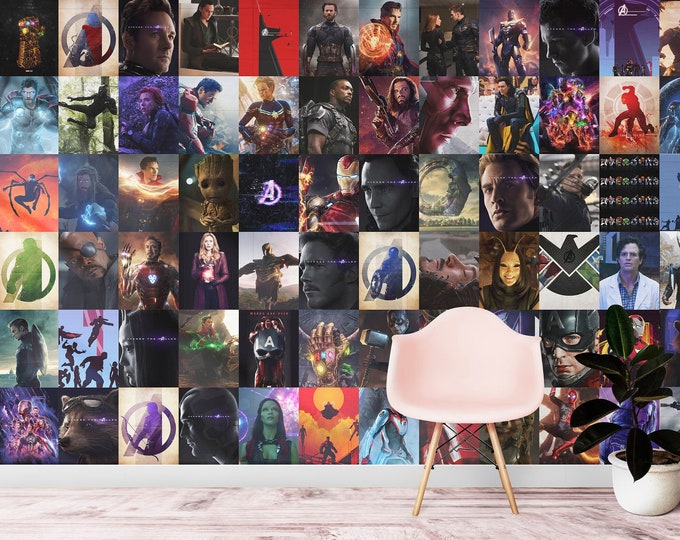 100 PCS 8.5''x11'' Avengers Wall Collage Kit Etsy