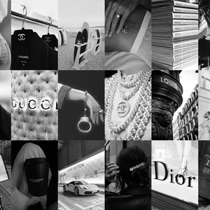 155 PCS Luxury Fashion Wall Collage Kit Boujee Black and - Etsy