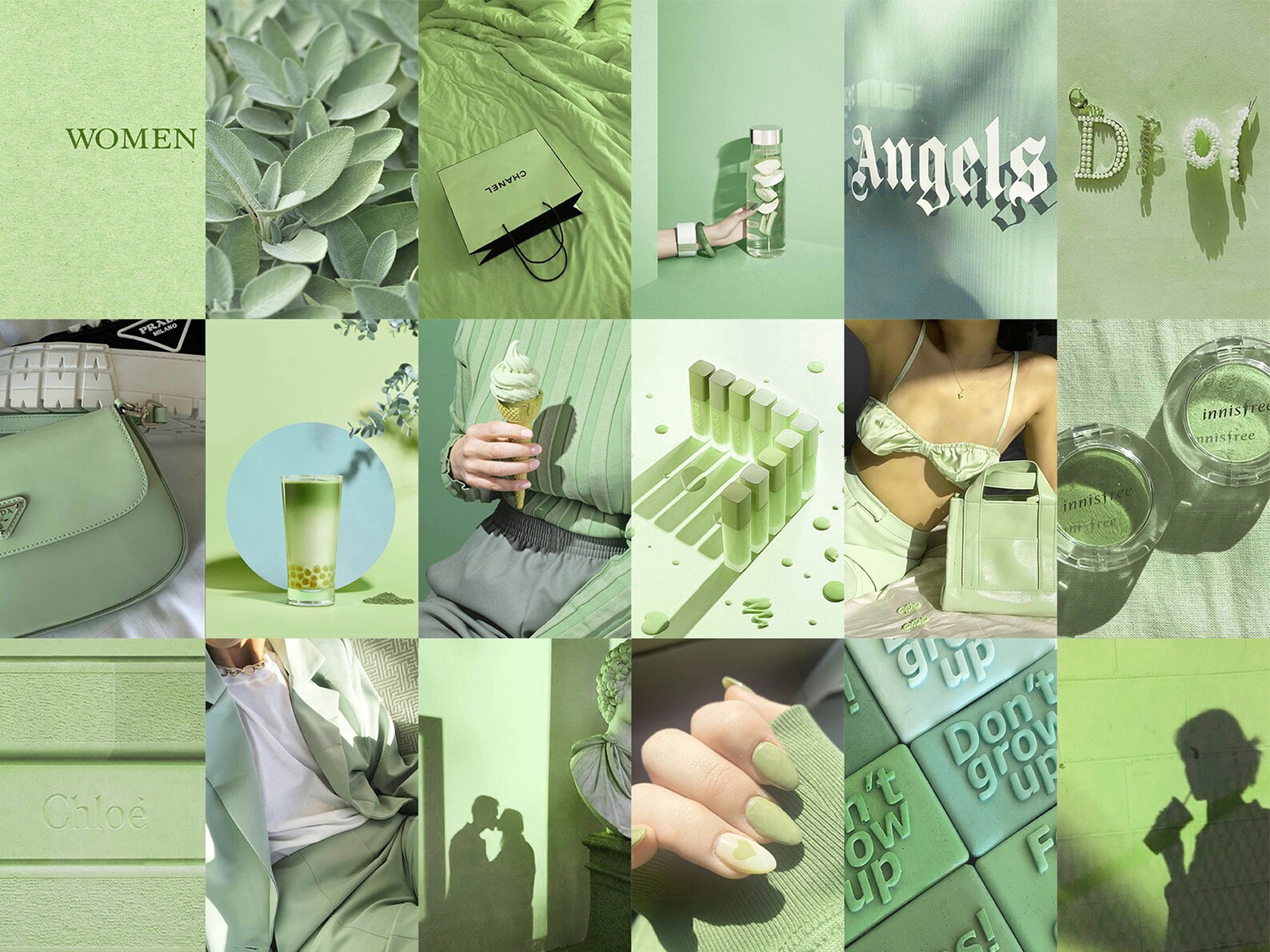 125 PCS Sage Green Wall Collage Kit Botanical Matcha - Etsy