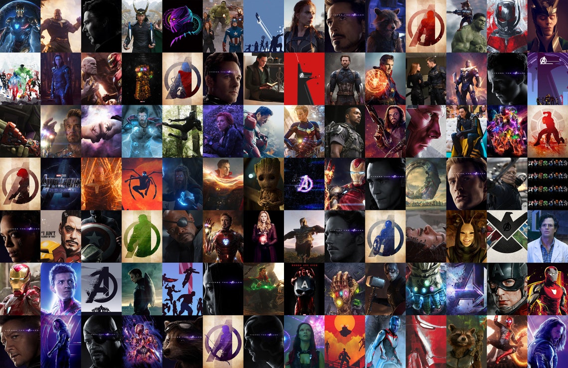 100 PCS 8.5''x11'' Avengers Wall Collage Kit Etsy