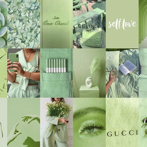 125 PCS Sage Green Wall Collage Kit Botanical Matcha (Instant Download ...